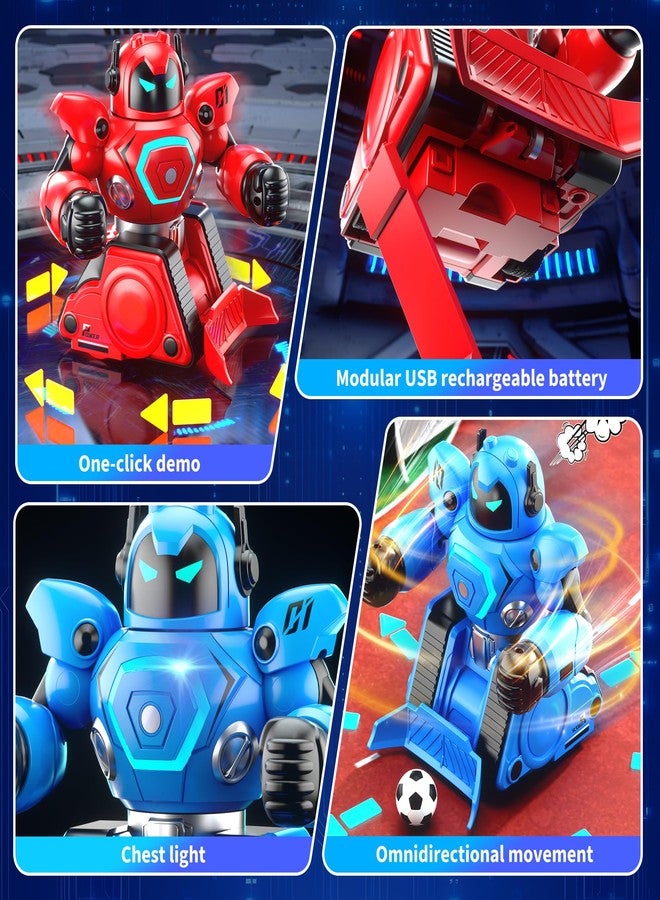LZZAPJ 2-Pack Remote Control Fighting Robot Battle Bots Toys with Sounds & Lights - Soccer Game Mode, Suitable for Adults & Kids Ages 6 7 8 9 10 11 12+, Ideal Christmas/Birthday Gift for Boys - Image 4